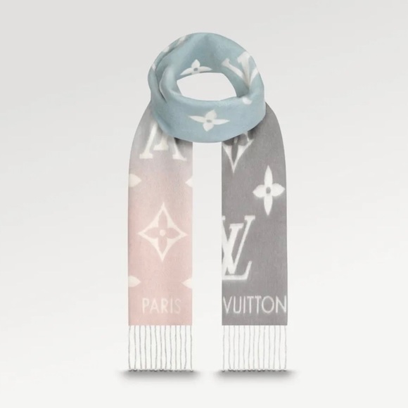 NIB M70868 Louis Vuitton Reyjavik Gradient Scarf Cashmere 100% Authentic - Picture 2 of 12